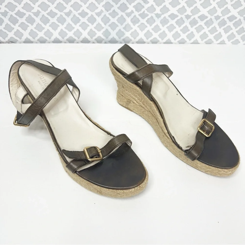 GUC Sundance Ankle Strap Espadrille Wedge Heel Sandal
